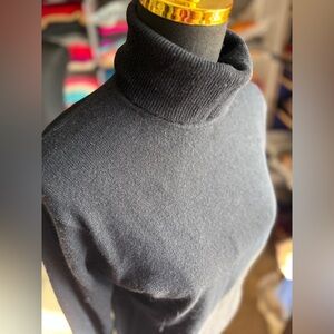 Valeries Stevens Black Turtleneck Sweater, 90 Cashmere/10 Wool,M